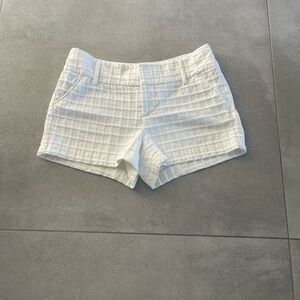 Alice + Olivia White Textured Shorts